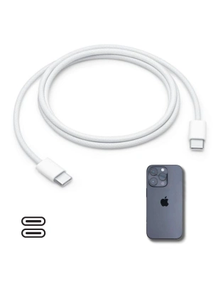 ®   15/15 Pro Type-C to Type-C Hasır Örgü Hızlı Şarj Kablosu (1m)