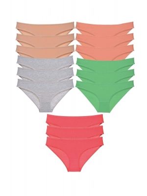 15 adet Süper Eko Set Likralı Kadın Slip Külot Soft Renkler