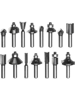 15 Parça Karışık Freze Ucu Seti 8 mm Şaft