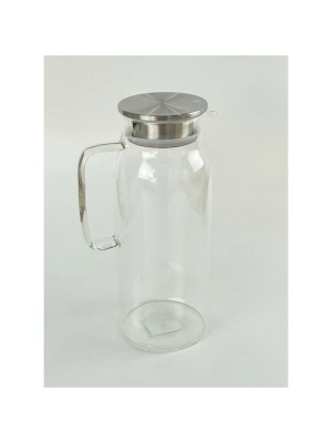 1500 ml Borosilikat Cam Su Sürahisi - Metal Kapaklı ve Isıya Dayanıklı