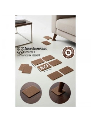 ® 15’li Premium Zemin Koruyucu Keçe 9x4,5 cm Mobilya Ayak Koruyucu