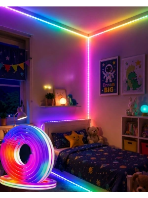16 Milyon Renk RGB Neon Şerit Led İç ve Dış Mekan Dekor Işığı