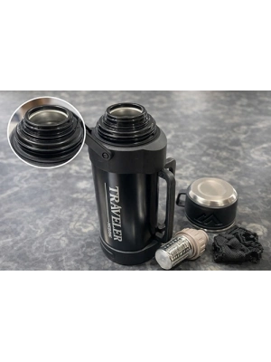 1600 ml Bardaklı Çift Katmanlı Vakumlu Paslanmaz Çelik Termos