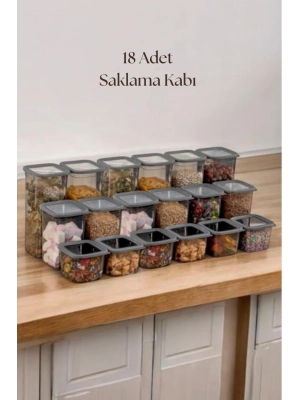 18li 3 Boy Kavanoz Seti & Saklama Kabı & Erzak Kabı 6x650/1300/1900 Ml (40 Lı Etiket Hediyeli)
