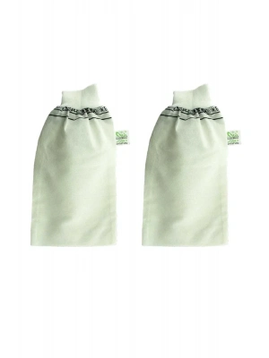 2 Adet Beyaz Banyo Hamam Kesesi Lastikli 25x17 Cm