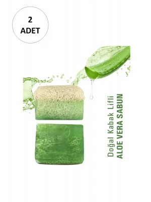 2 Adet Doğal Kabak Lifli Alovera Sabunu