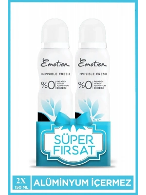 2 Adet Emotion Invisible Fresh Black & White Kadın Deodorant 150ml Vegan, Leke Bırakmaz