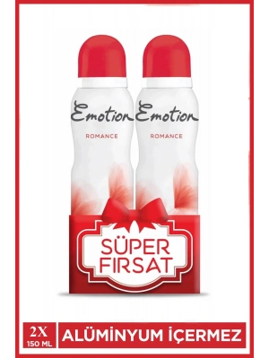 2 Adet Emotion Romance Kadın Vegan Deodorant 150 Ml Hızlı Kurur, Leke Bırakmaz