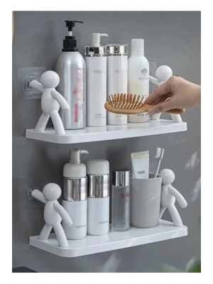 2 Adet Özel Raf Baharatlık -makyaj Malzeme Rafı Kendinden Yapışkanlı Banyo Mutfak Organizer Raf