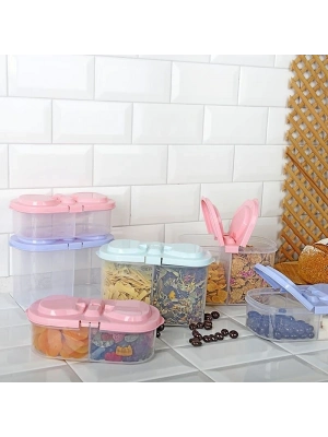 2 Bölmeli Saklama Ve Erzak Kabı 1200 Ml