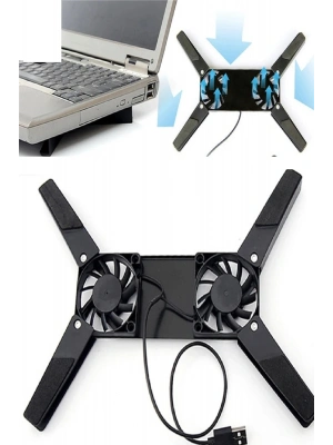 2 Fanlı Notebook Soğutucu Portatif Katlanabilir Laptop Soğutucu Fan Usbli Stand Bilgisayar Fanı