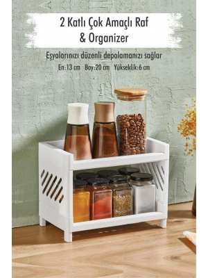 2 Katlı Tezgah Üstü Düzenleyici & Çok Amaçlı Raf & Organizer