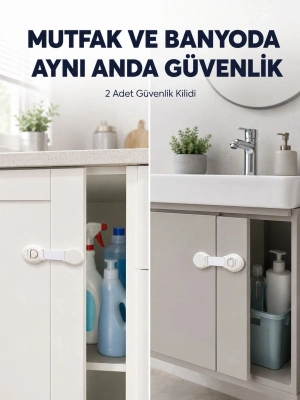 2li Dolap ve Çekmece Güvenlik Kilidi Seti