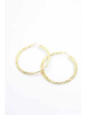 2li Halka Küpe- 5 cm - Altın