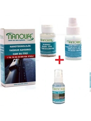 2 Li Set Hidrofobik  Yağmur Kaydırıcı Cam Su İtici - Buğu Önleyici Sprey