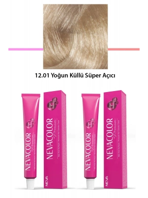 2 li Set Premium 12.01 Yoğun Küllü Süper Açıcı - Kalıcı Krem Saç Boyası 2 X 50 g Tüp