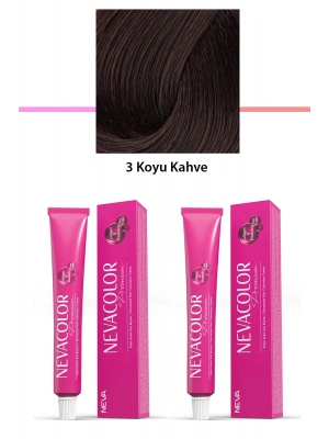 2 li Set Premium 3 Koyu Kahve - Kalıcı Krem Saç Boyası 2 X 50 g Tüp