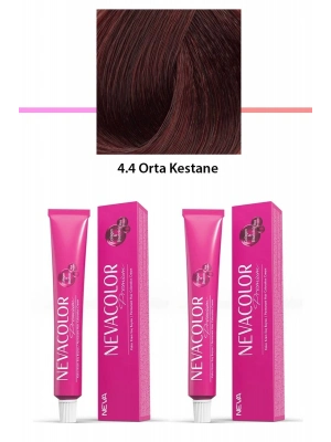 2 li Set Premium 4.4 Orta Kestane - Kalıcı Krem Saç Boyası 2 X 50 g Tüp