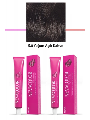 2 li Set Premium 5.0 Yoğun Açık Kahve - Kalıcı Krem Saç Boyası 2 X 50 g Tüp