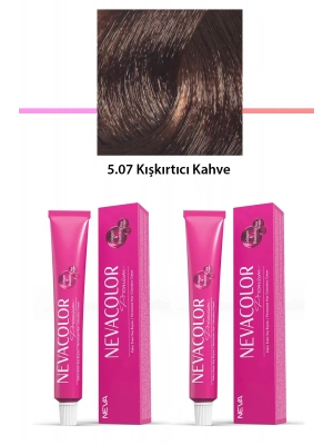 2 li Set Premium 5.07 Kışkırtıcı Kahve - Kalıcı Krem Saç Boyası 2 X 50 g Tüp