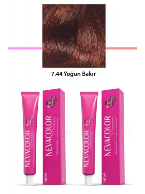 2 li Set Premium 7.44 Yoğun Bakır - Kalıcı Krem Saç Boyası 2 X 50 g Tüp