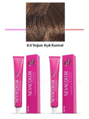 2 li Set Premium 8.0 Yoğun Açık Kumral - Kalıcı Krem Saç Boyası 2 X 50 g Tüp
