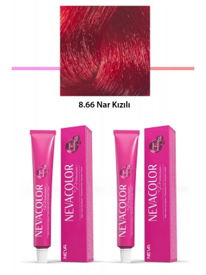 2 li Set Premium 8.66 Nar Kızılı - Kalıcı Krem Saç Boyası 2 X 50 g Tüp
