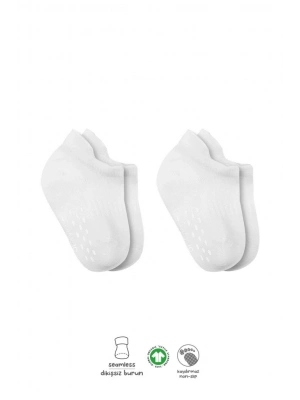 2Li Sneakers Kaymaz Basic Penye Çorap 20103 Beyaz Beyaz