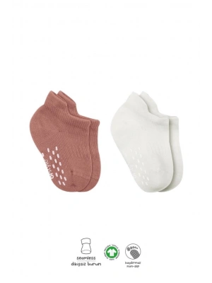 ®   2Li Sneakers Kaymaz Colours Penye Çorap 20104 Ekru Pudra