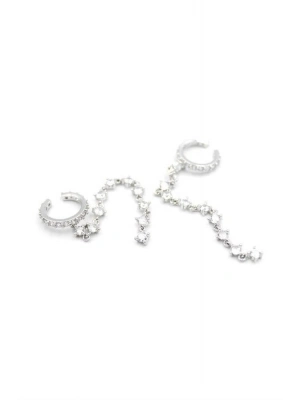 2li Taşlı Kıkırdak Küpe - Gümüş