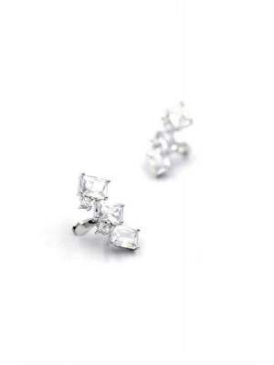 2li Taşlı Kıkırdak Küpe - Gümüş