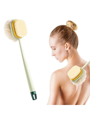 ®   2si 1 Arada Çift Taraflı Uzun Saplı Fırçalı Banyo Vücut Sırt Fırçası Banyo Lifi