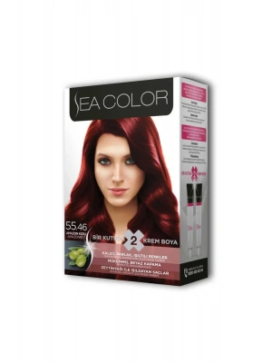 2 Tüp Krem Saç Boyası Seti Amazon Kızılı No:55.46