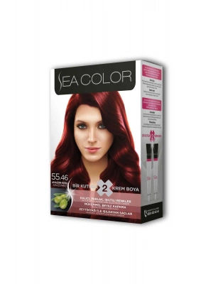 2 Tüp Krem Saç Boyası Seti Amazon Kızılı No:55.46