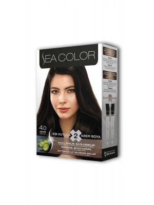 2 Tüp Krem Saç Boyası Seti Kahve No:4.0