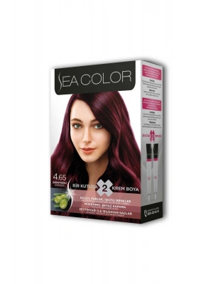 2 Tüp Krem Saç Boyası Seti Şarap Kızılı No:4.65