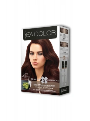 2 Tüp Krem Saç Boyası Seti Sıcak Çikolata No:5.77