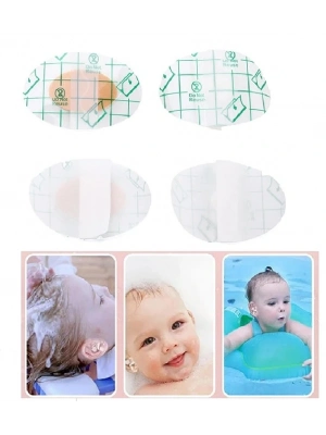 20 Adet Bebek Banyo Havuz Kulak Bandı -şeffaf Su Geçirmez Yapışkanlı Bant Kuaför Bandı