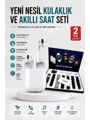 2025 Model Akıllı Saat ve 2.Nesil TWS Bluetooth Kulaklık Yüksek Ses Kaliteli