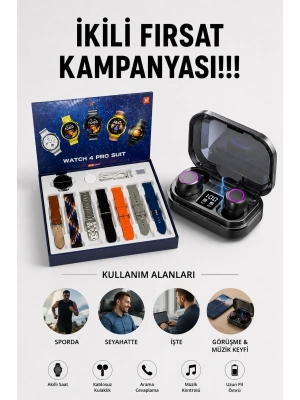 2025 Model Çok Kordonlu Akıllı Saat ve Bluetooth Kulaklık El Fenerli