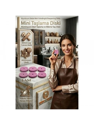 20mm Mini Taşlama Diski, Metal Bileme ve Çapak Alma Taşı 6 ADET 723236