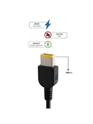 20V 4.5A USB Pin 90W LENOVO İçin Laptop Adaptör