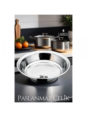 21 cm 4 LÜ Tabak Seti Paslanmaz Çelik B.Caprio Design 719554