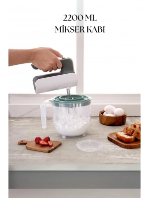 2200 Ml Mikser Kabı Yeşil & Ölçü Kabı & Saklama Kabı-DNY0027