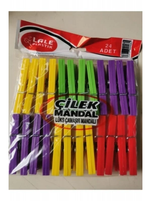24 Plastik Çilek Mandal Royaleks-L003