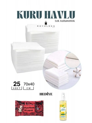 25 Adet Tek Kullanımlık Havlu Hasta Bakım Bebek Bakım Manikür Pedikür Havlusu HEDİYELİ