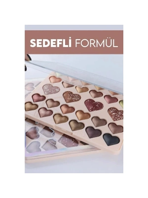 28li Sedefli Shine Kalp Far Paleti - 2li Set