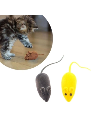 ®  2li Evcil Hayvan Eğitim Sevimli Elastik Kedi Fare Yakalama İnteraktif Sesli Eğitim Oyuncağı