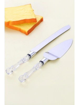 2’li Paslanmaz Çelik Pasta Servis Seti Spatula Bıçak Seti