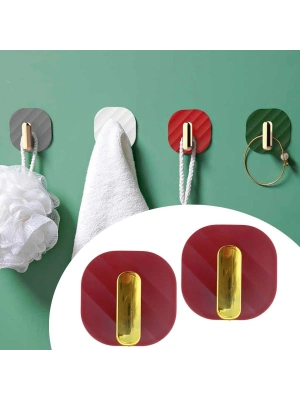®  2li Yapışkanlı Retro Askılık Dolap Kapak Kulpu Kırmızı